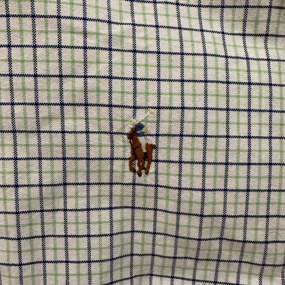 SOLD Ralph Lauren Mens L Gingham Blue Green Button Down Long Sleeve - Picture 3 of 9